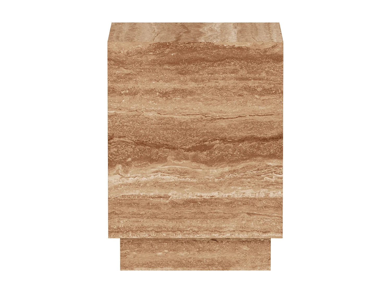 Beistelltisch aus Travertin – Walnuss – Heron Low