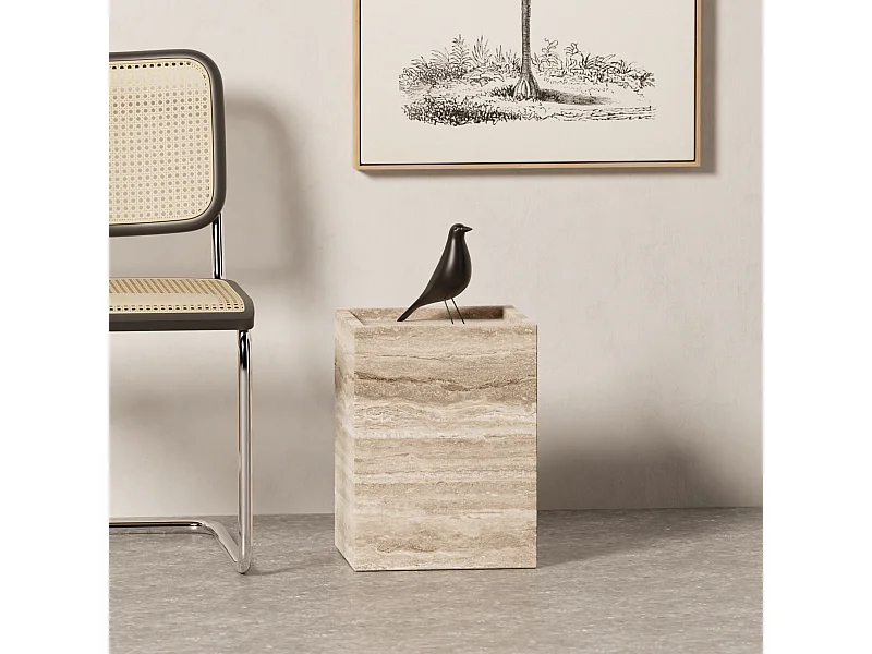 Beistelltisch aus Travertin – beige – Crow Low
