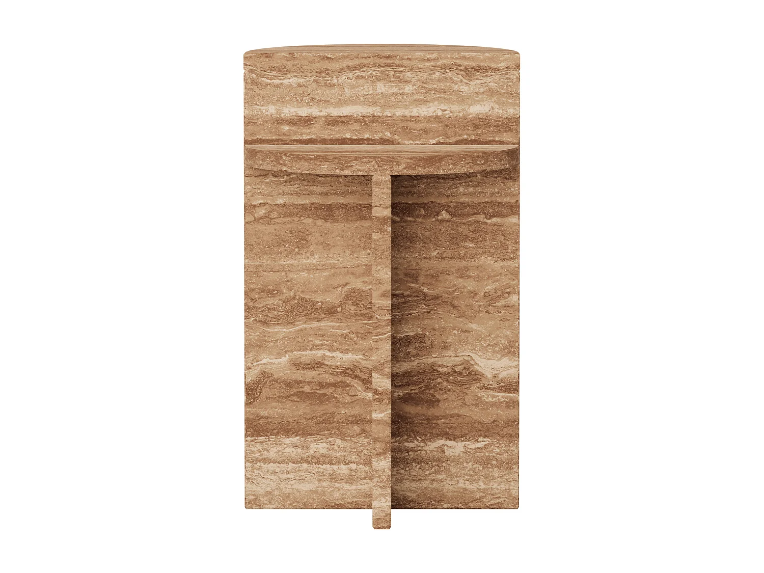 Beistelltisch aus Travertin – Walnuss – Swan Tall