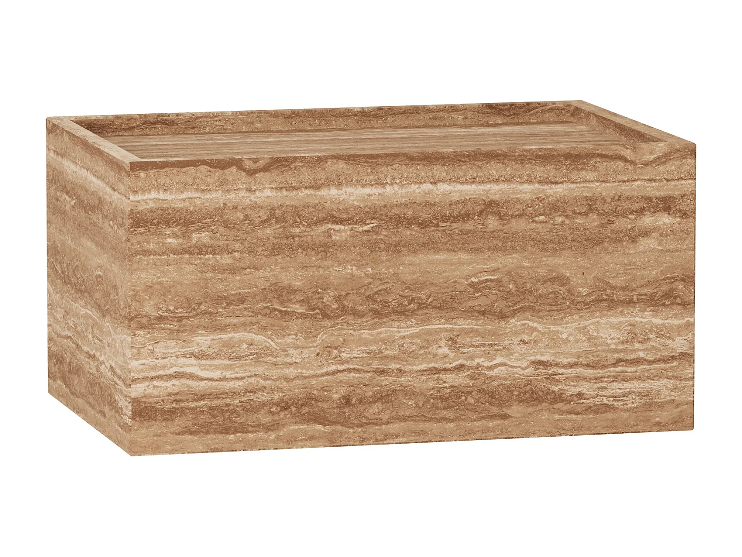 Beistelltisch aus Travertin – Walnuss – Crow Wide