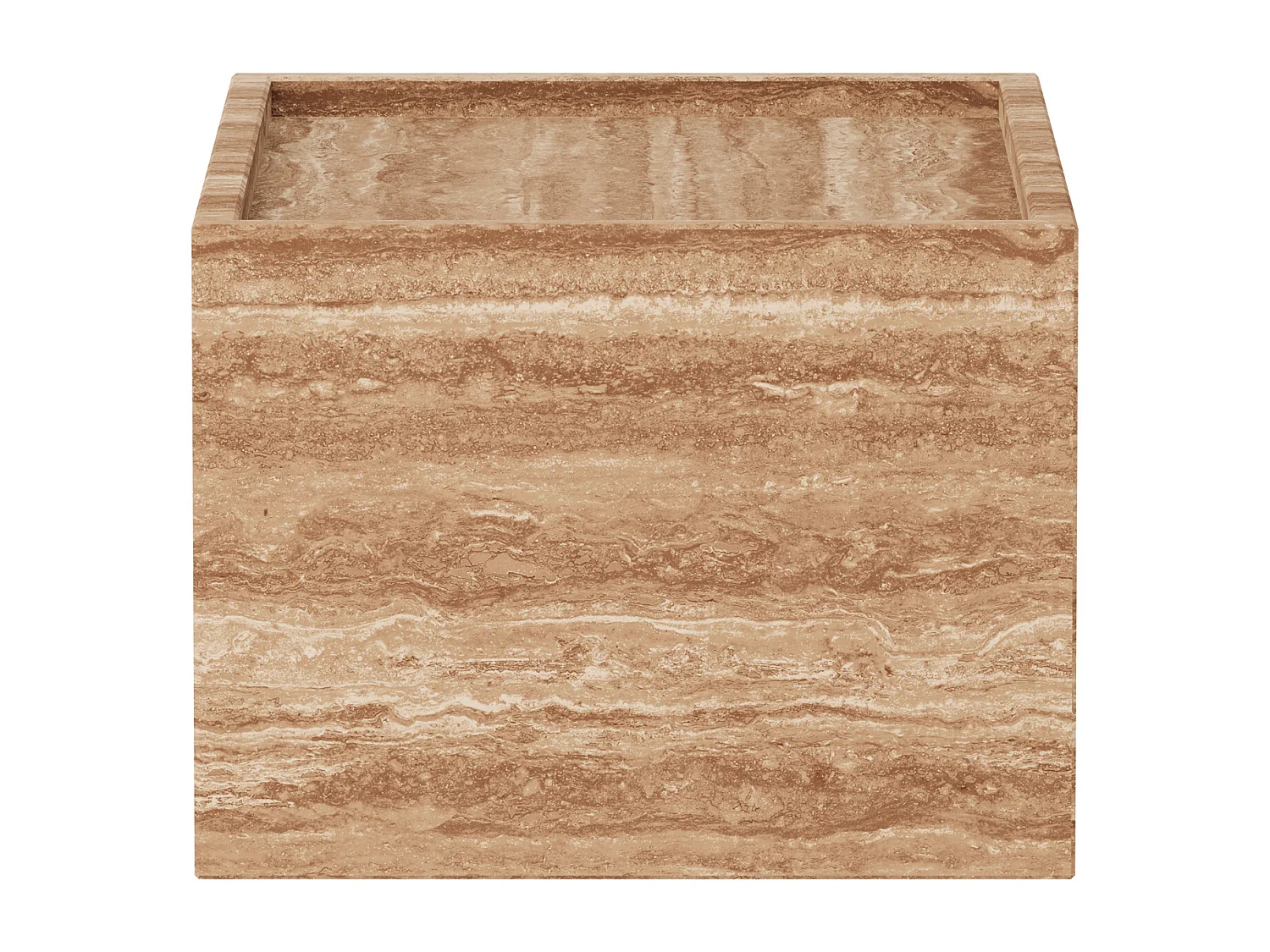 Beistelltisch aus Travertin – Walnuss – Crow Wide