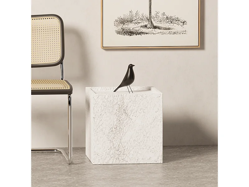 Beistelltisch aus Marmor – weiß – Crow