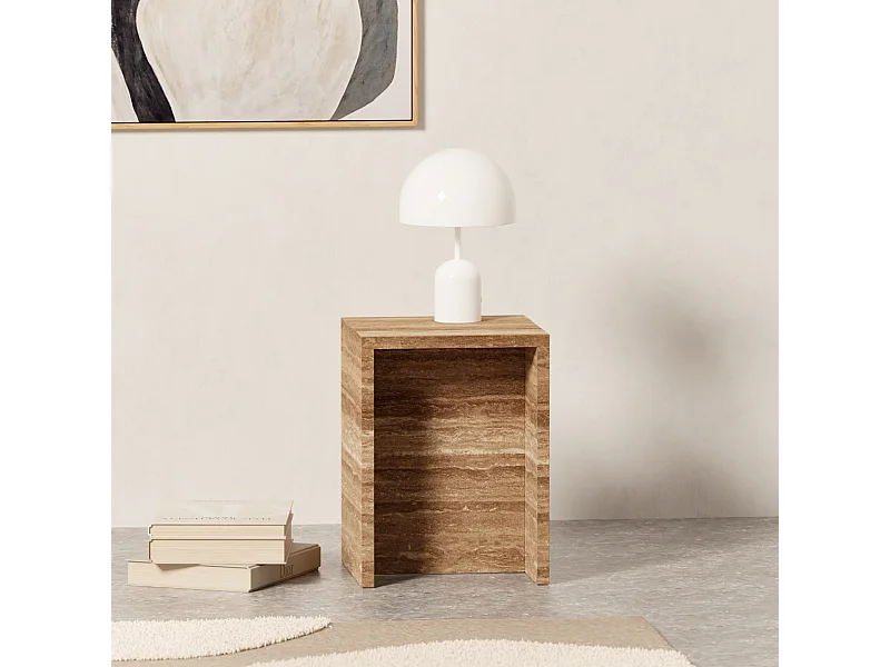 Beistelltisch aus Travertin – Walnuss – Falcon