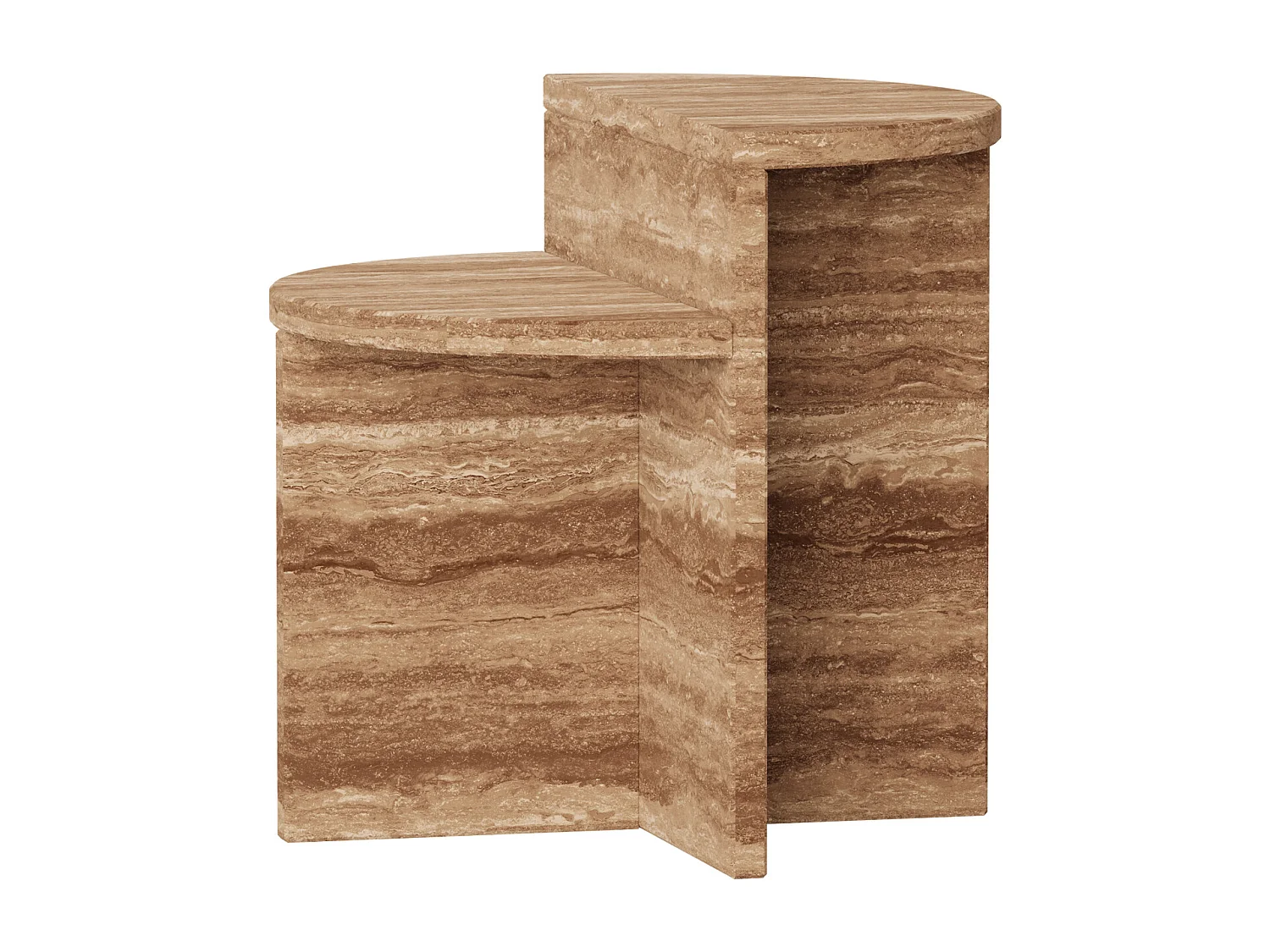 Beistelltisch aus Travertin – Walnuss – Swan