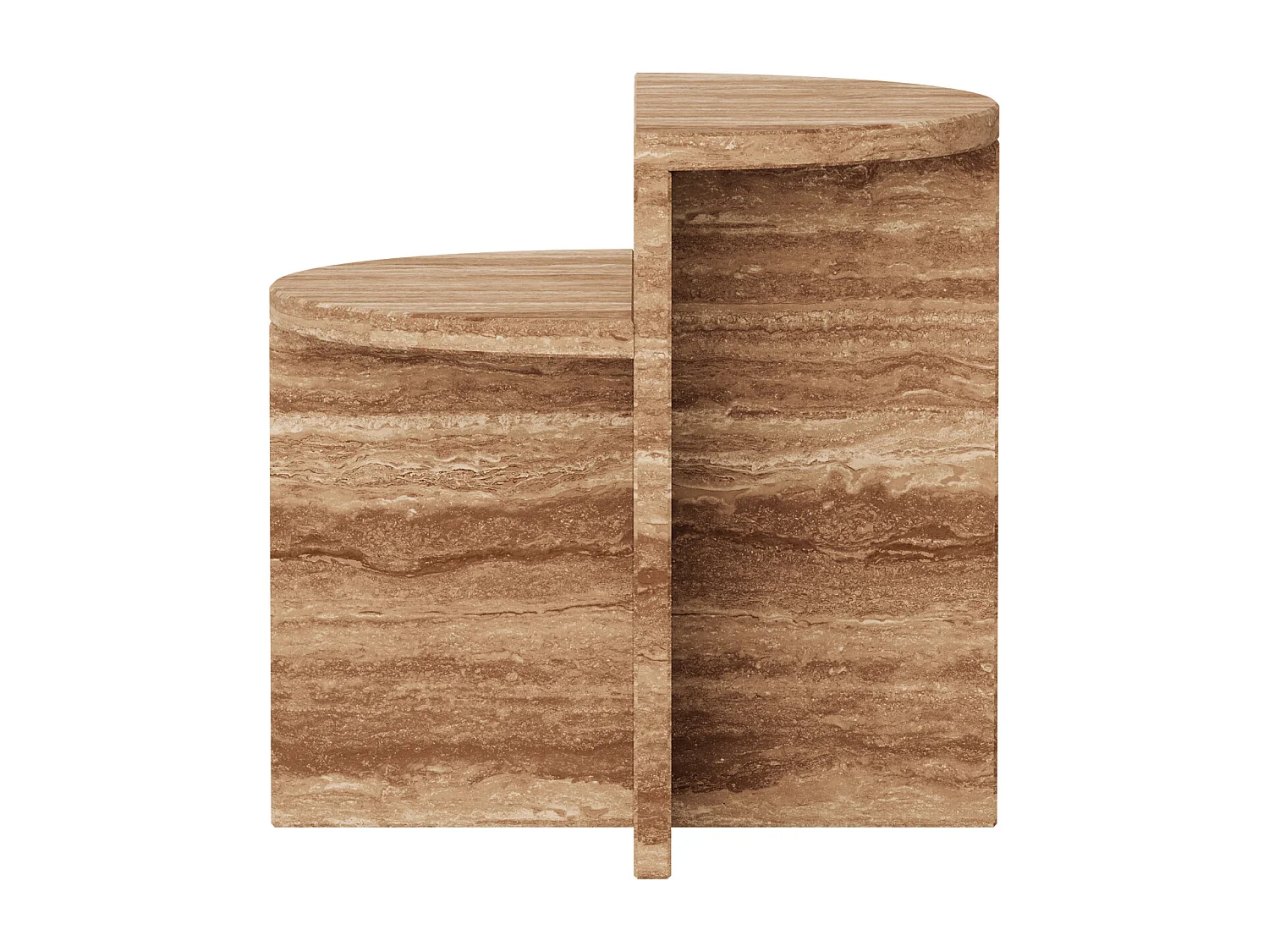 Beistelltisch aus Travertin – Walnuss – Swan