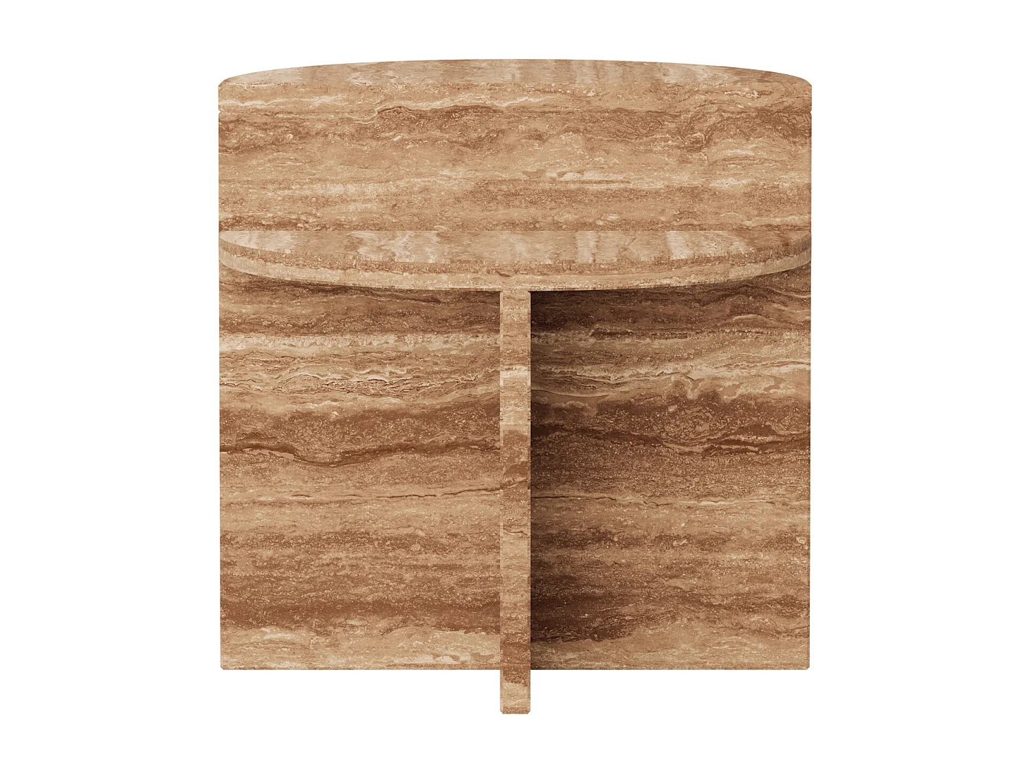Beistelltisch aus Travertin – Walnuss – Swan