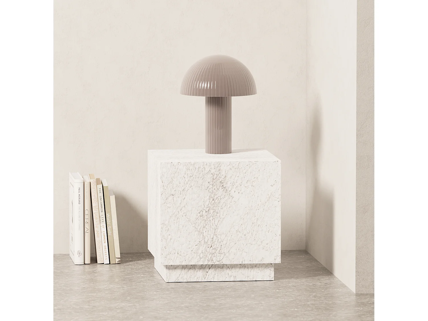 Beistelltisch aus Marmor – weiß – Heron