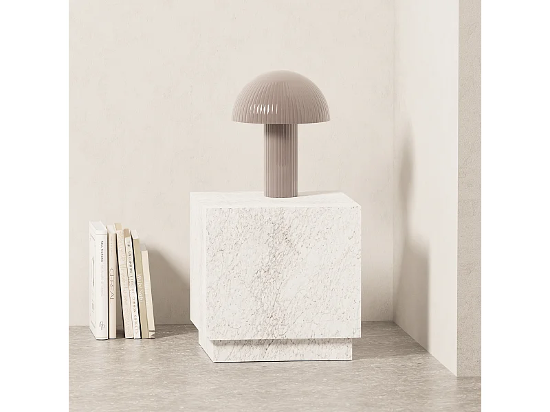 Beistelltisch aus Marmor – weiß – Heron