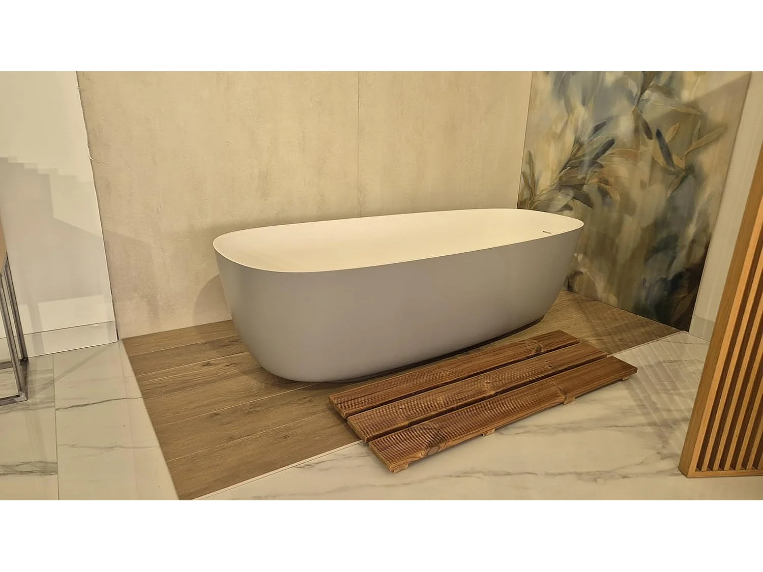 Pedana antiscivolo per Vasca da bagno 120x38 cm, in legno Thermo-Wood