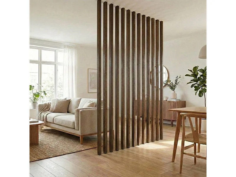 Set 6 Listelli Decorativi in Pino Lamellare 45x60mm Noce Chiaro | Taglio su Misura a richiesta