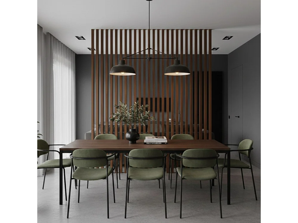 Set da 6 Listelli Decorativi per Muro, Soffitto, Divisori, da 4,5x6x300 cm, color Teak