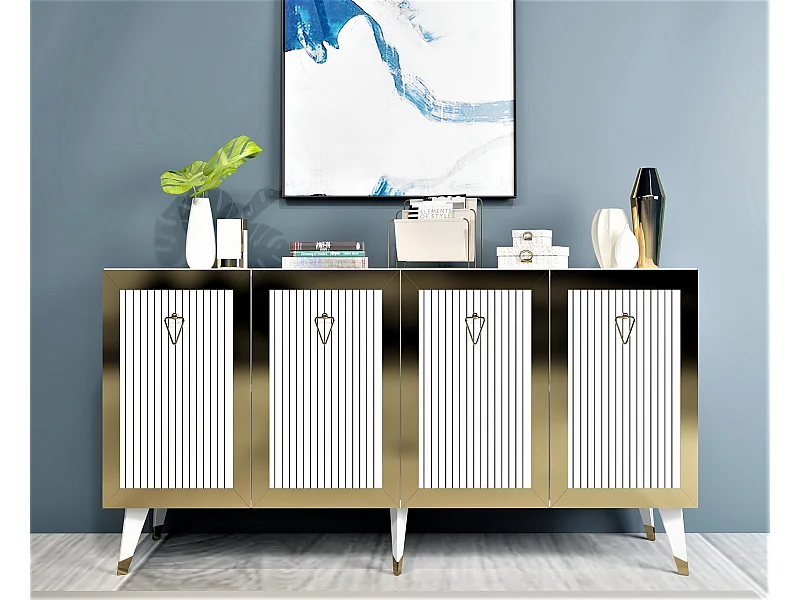 Buffet en bois "Bare" - 150 x 40 x 80 cm - Doré