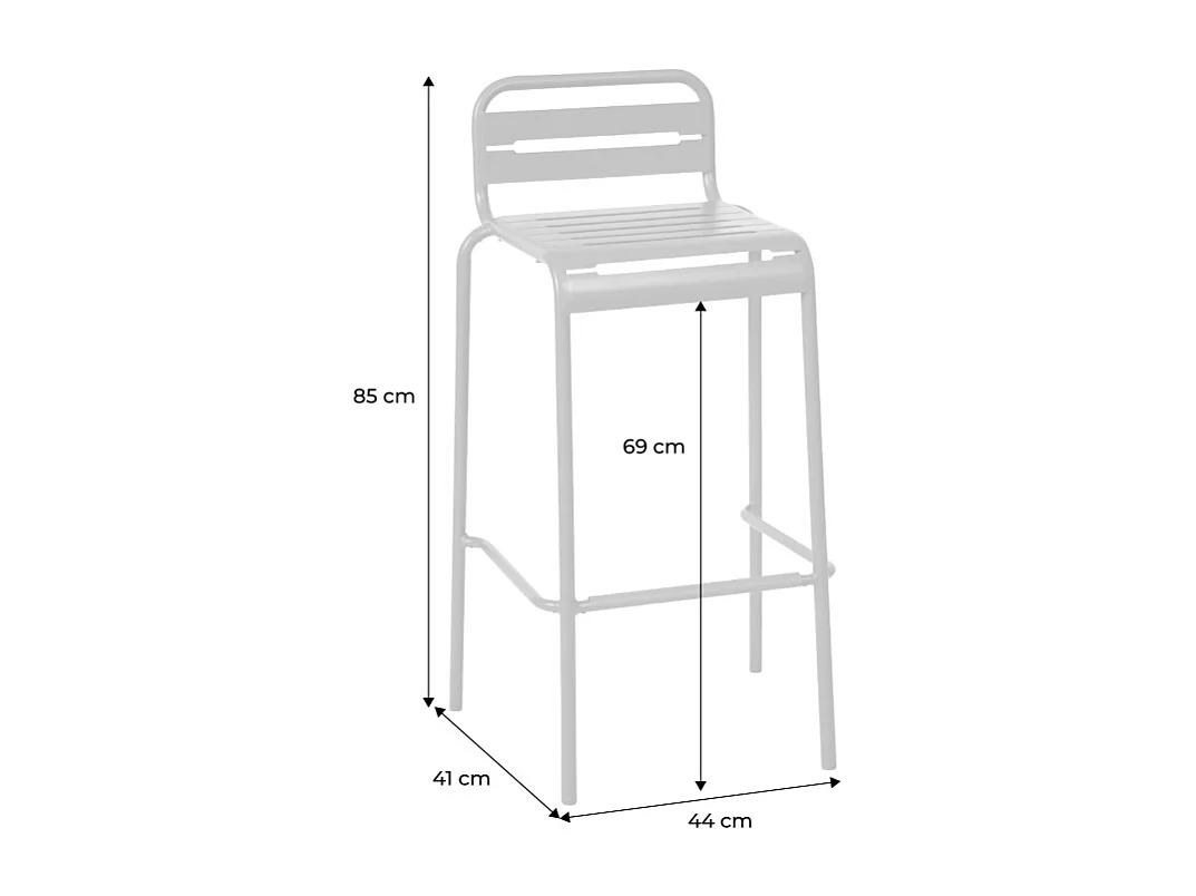 set 4 sedie alte bistrot in acciaio, blu navy