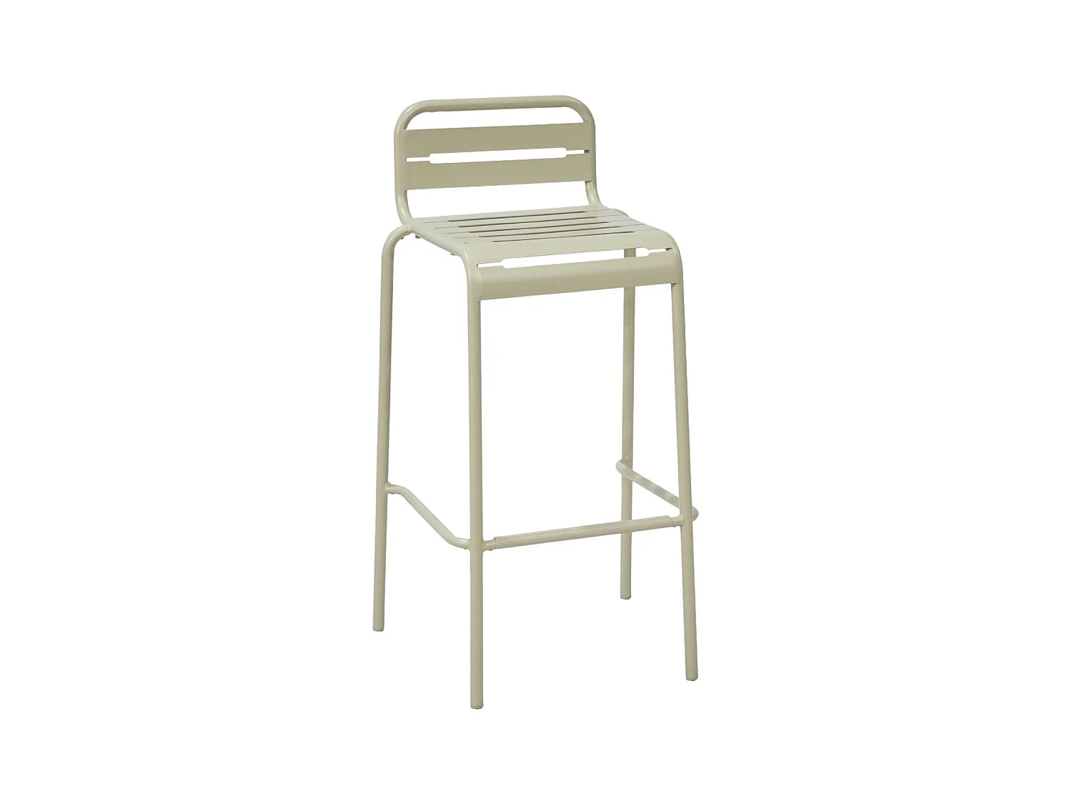 Taburete bistró de acero, set de 4 beige