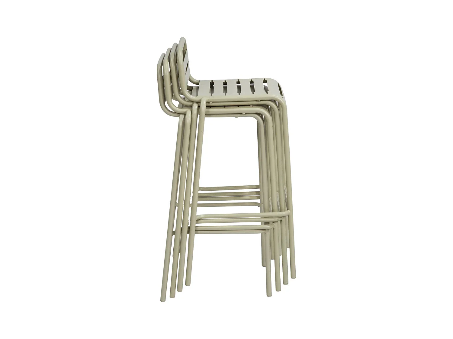 Taburete bistró de acero, set de 4 beige
