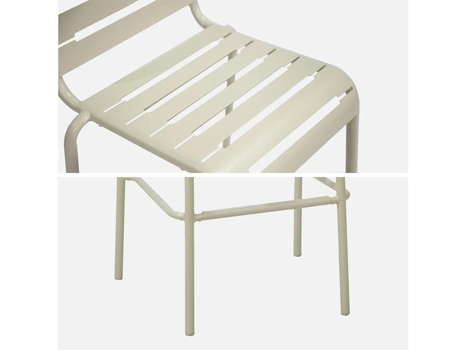 Taburete bistró de acero, set de 4 beige