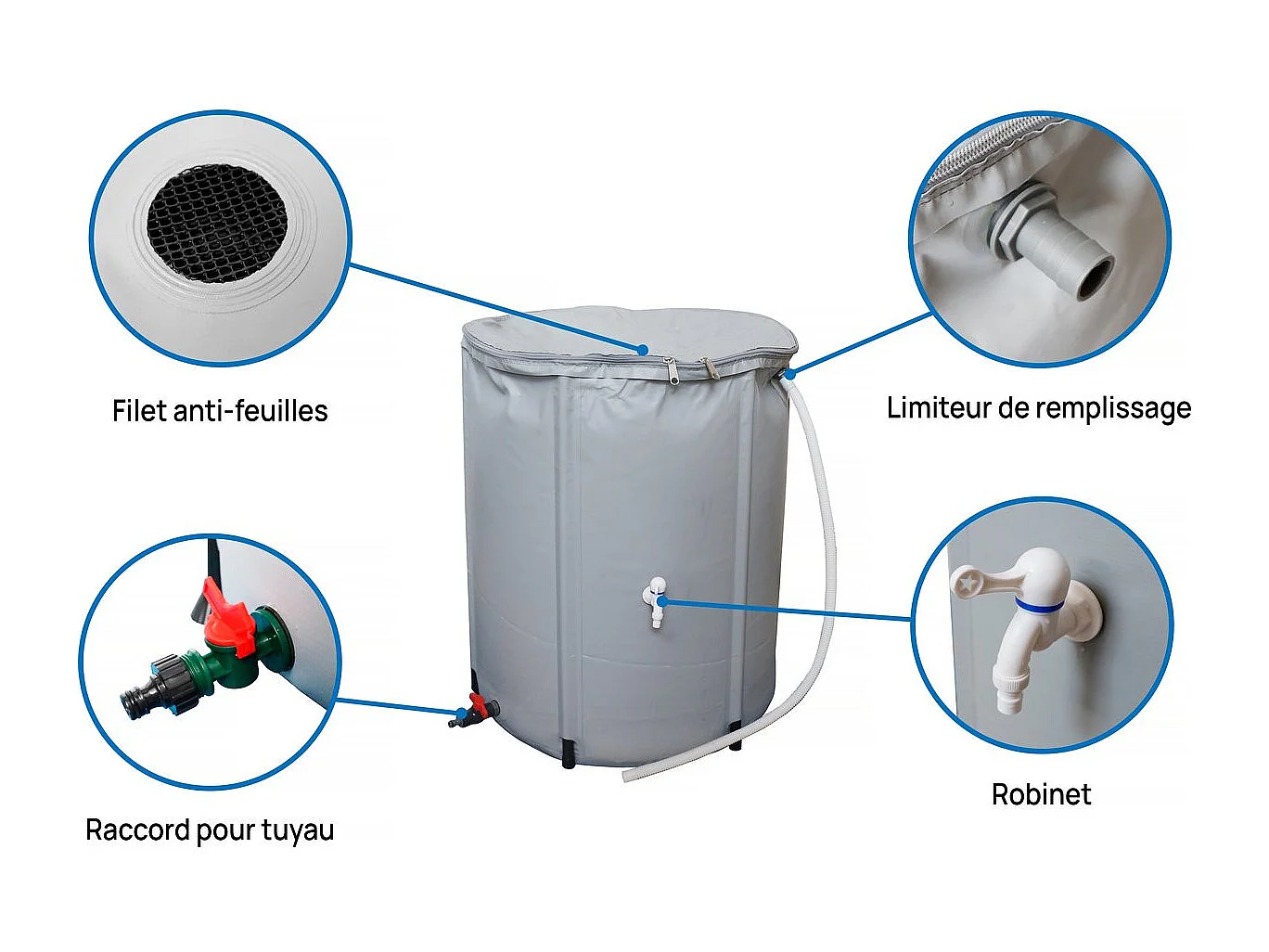 Abri de jardin métal "Vegas" avec gouttière et récupérateur d'eau - 5.29 m²