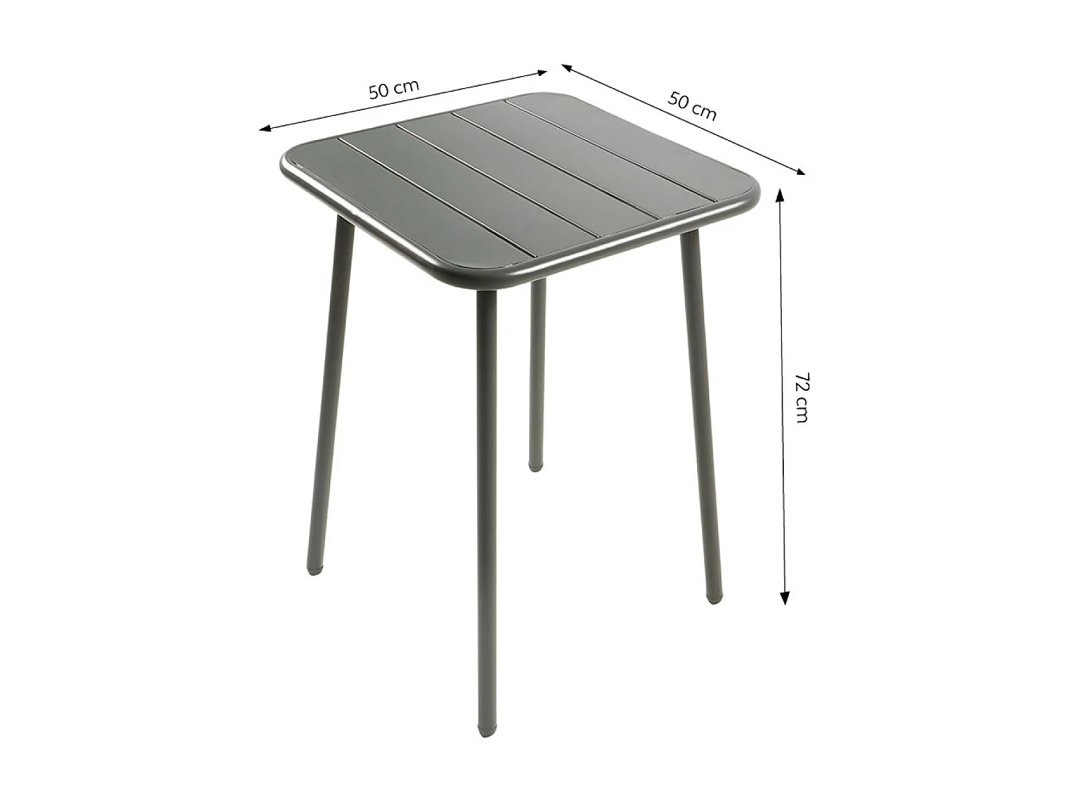 Ensemble table de jardin carrée 50cm et 2 chaises BERGAME