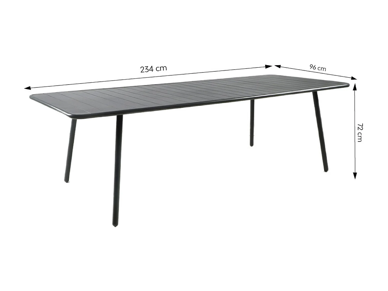 Ensemble table de jardin 234 cm et 10 chaises BERGAME