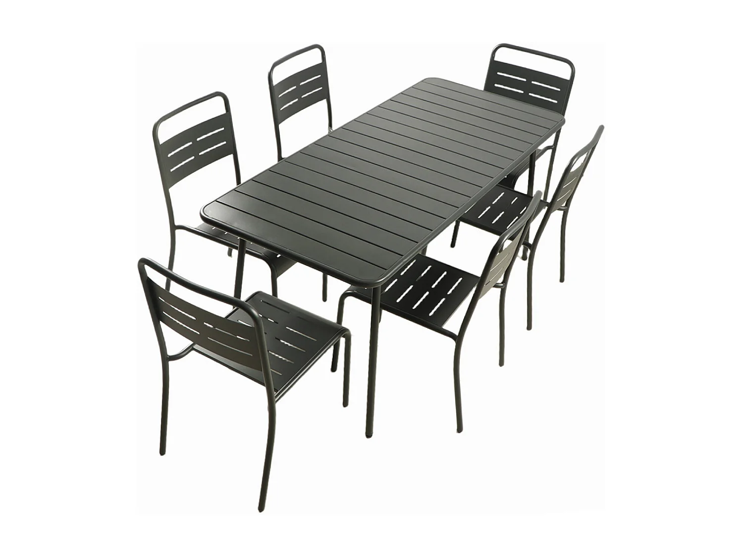 Ensemble table de jardin 160 cm et 6 chaises BERGAME