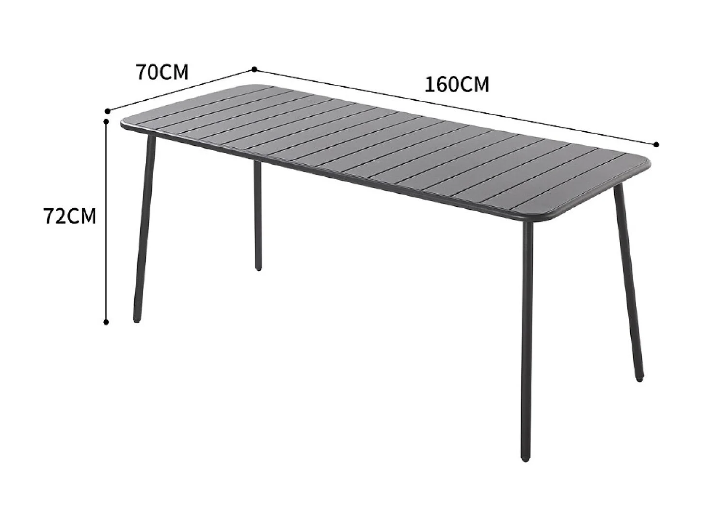 Ensemble table de jardin 160 cm et 6 chaises BERGAME