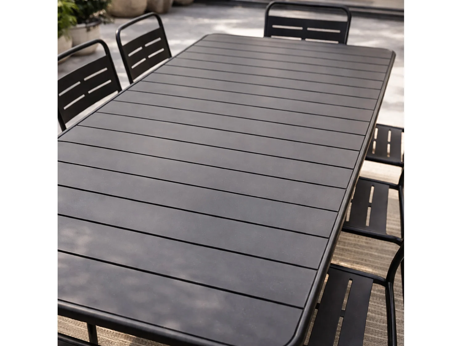 Ensemble table de jardin 200 cm et 8 chaises BERGAME
