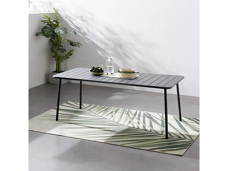 Table de jardin 6 places 160cm gris foncé BERGAME