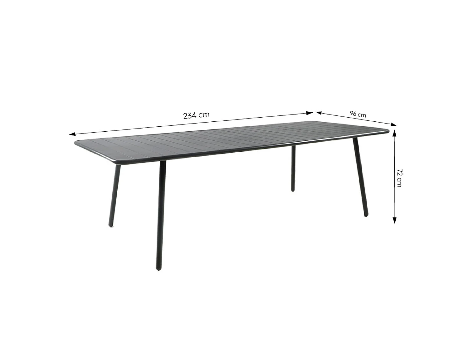 Table de jardin 10-12 places 234cm gris foncé BERGAME