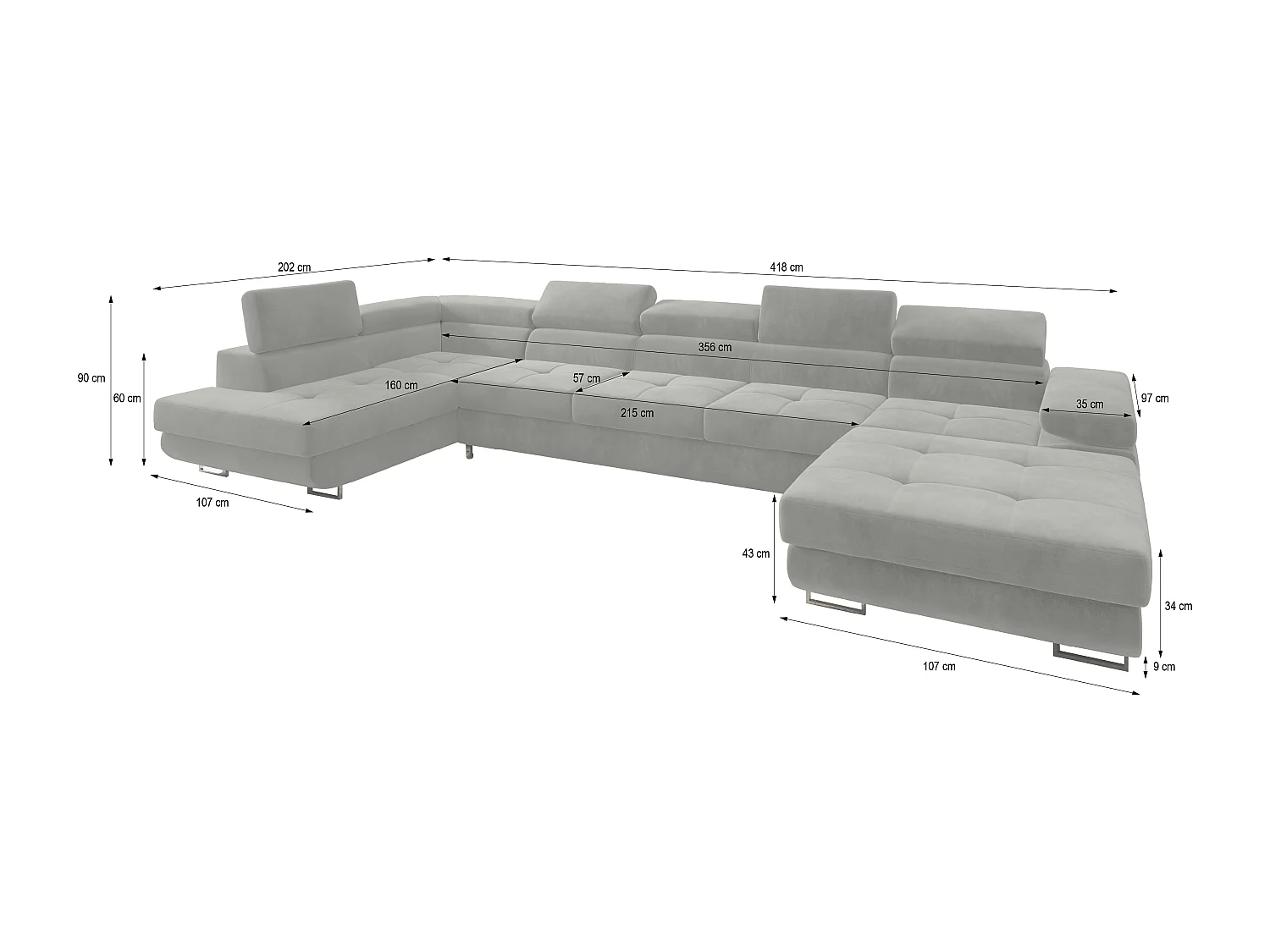 Canapé D'angle Toriva Violet En Velours Avec Fonction De Couchage