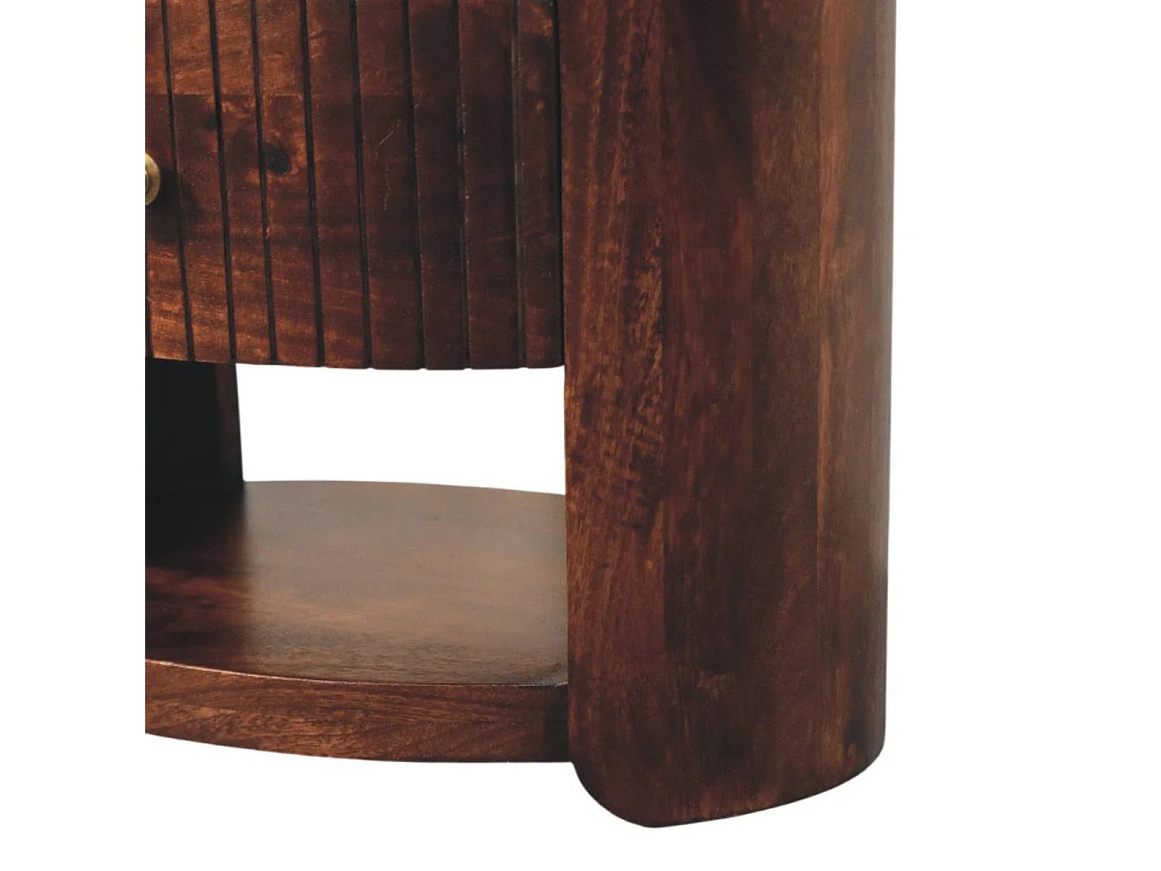 Artisan Furniture Nachttisch Bordeaux aus massivem Mangoholz, 1 Schublade, 2 offene Ablageflächen, dunkelbraun