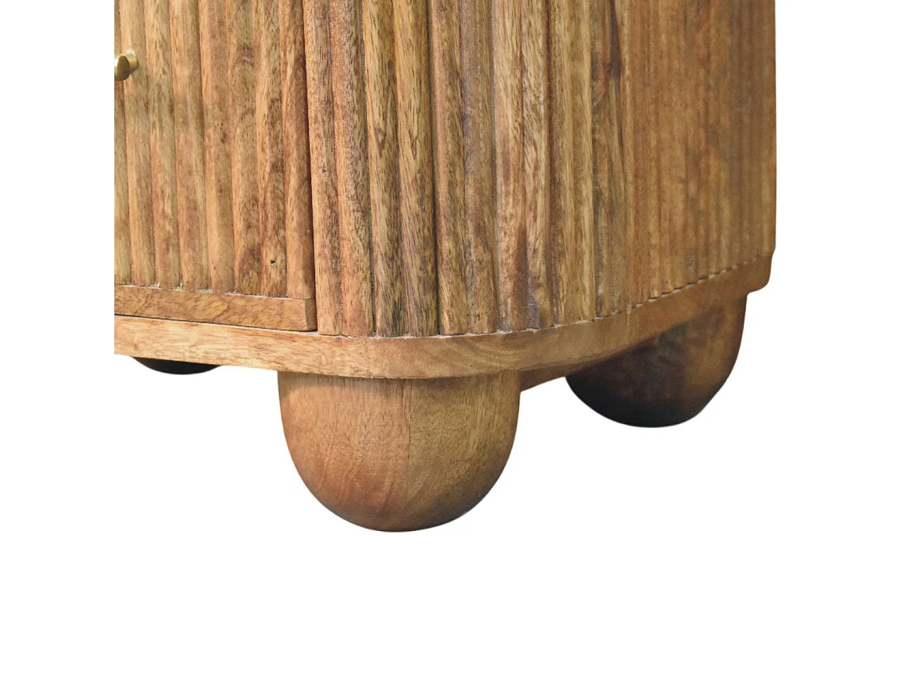 Artisan Furniture Nachttisch Unurorun aus Massivholz mit Marmorplatte, 2 Schubladen, weiß und braun