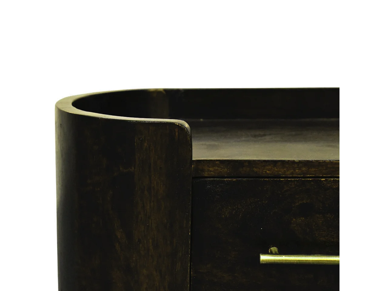 Artisan Furniture Wand-Nachttisch Valencia aus massivem Mangoholz, 1 Schublade, oberer Stauraum, dunkelbraun