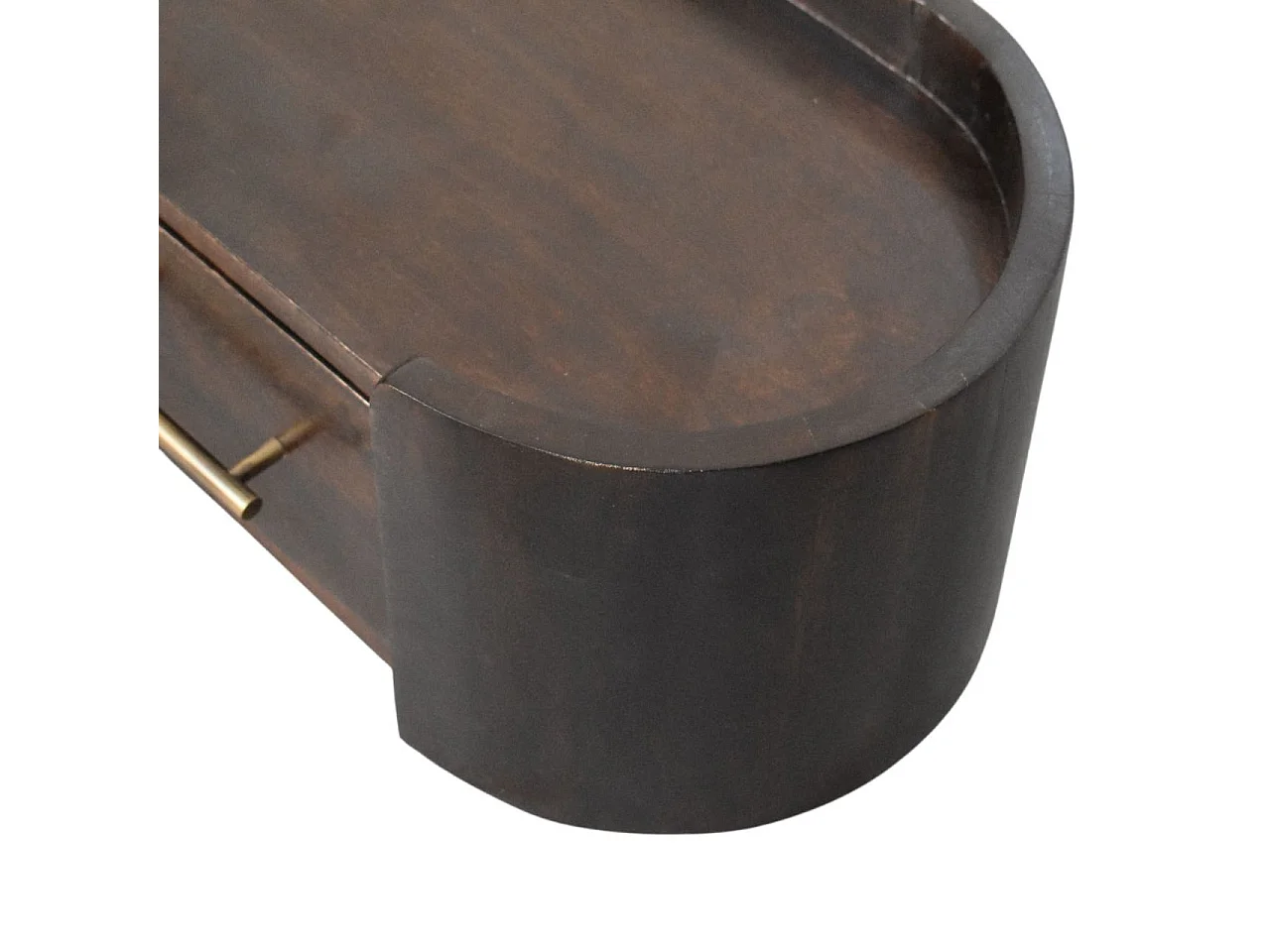 Artisan Furniture Wand-Nachttisch Valencia aus massivem Mangoholz, 1 Schublade, oberer Stauraum, dunkelbraun