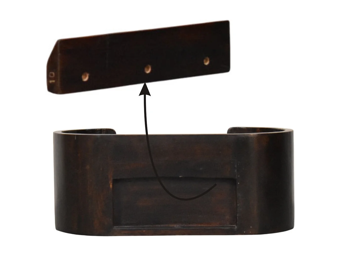 Artisan Furniture Wand-Nachttisch Valencia aus massivem Mangoholz, 1 Schublade, oberer Stauraum, dunkelbraun