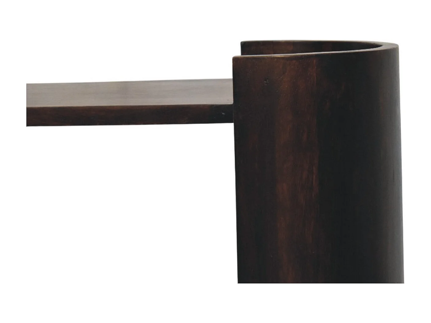 Artisan Furniture Nachttisch Vunlenciun aus Massivholz, 1 Schublade, 1 offenes Regal, dunkelbraun