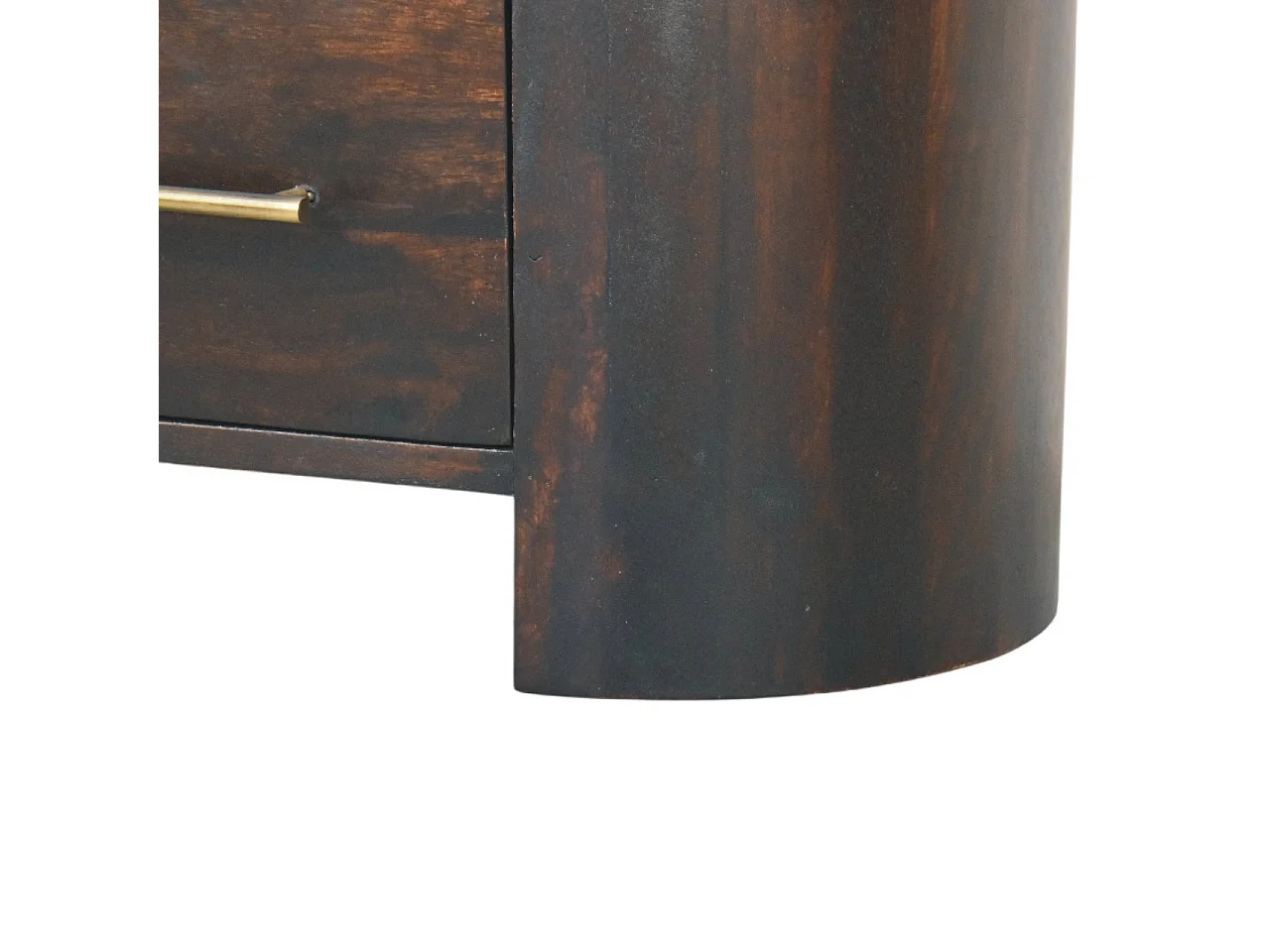 Artisan Furniture Nachttisch Valencia mit zwei Schubladen aus massivem Mangoholz, T-Griffen, dunkelbraun