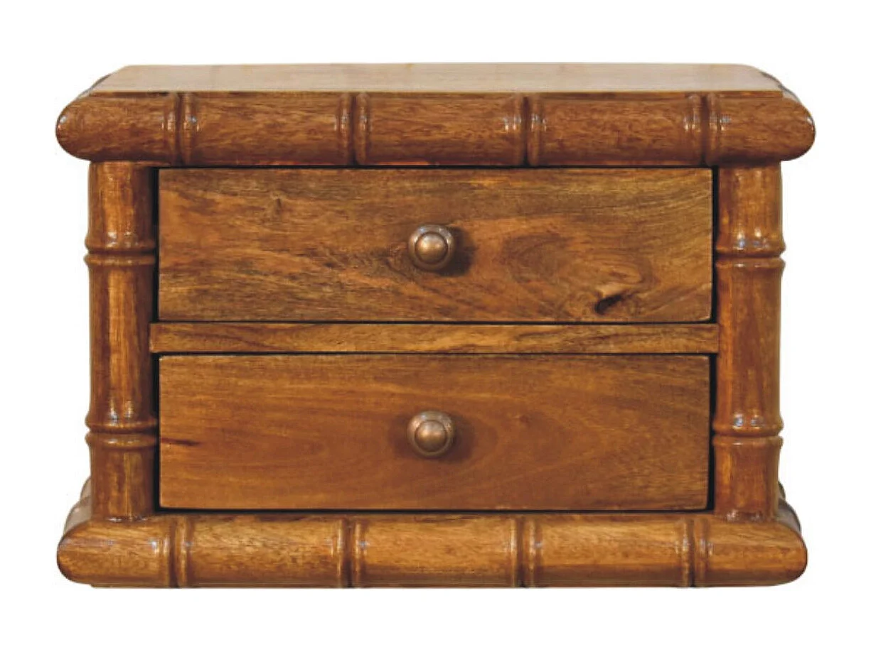 Artisan Furniture Nachttisch Chunky aus massivem Mangoholz, 2 Schubladen, braun