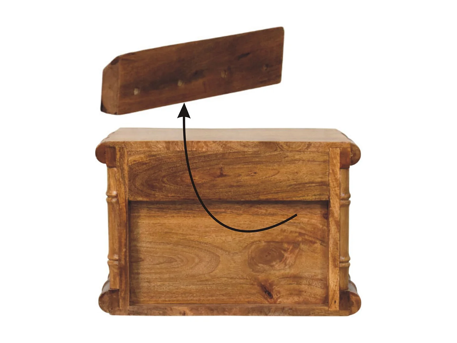 Artisan Furniture Nachttisch Chunky aus massivem Mangoholz, 2 Schubladen, braun