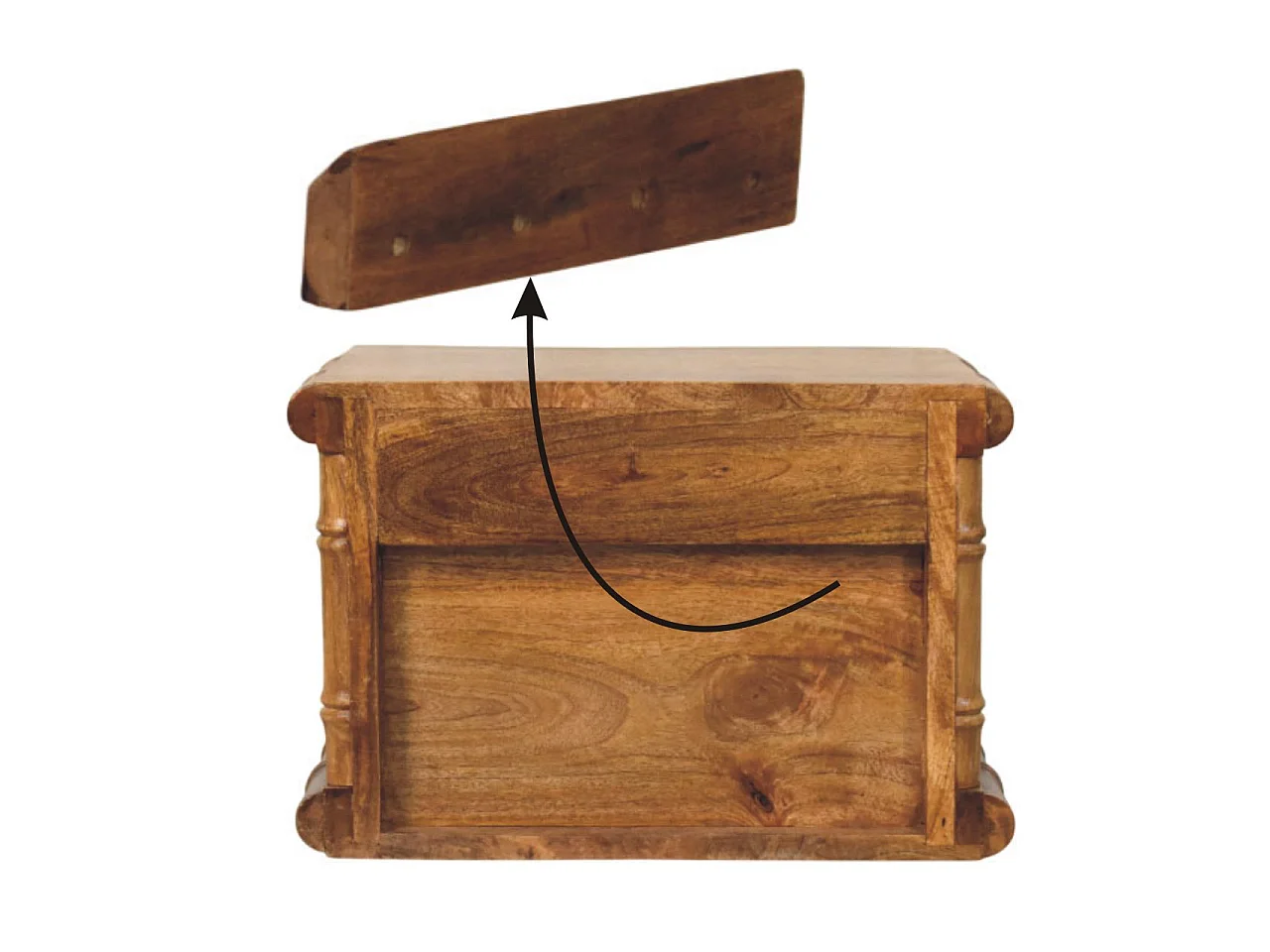 Artisan Furniture Table de chevet Chunky en bois massif de manguier, 2 tiroirs, marron