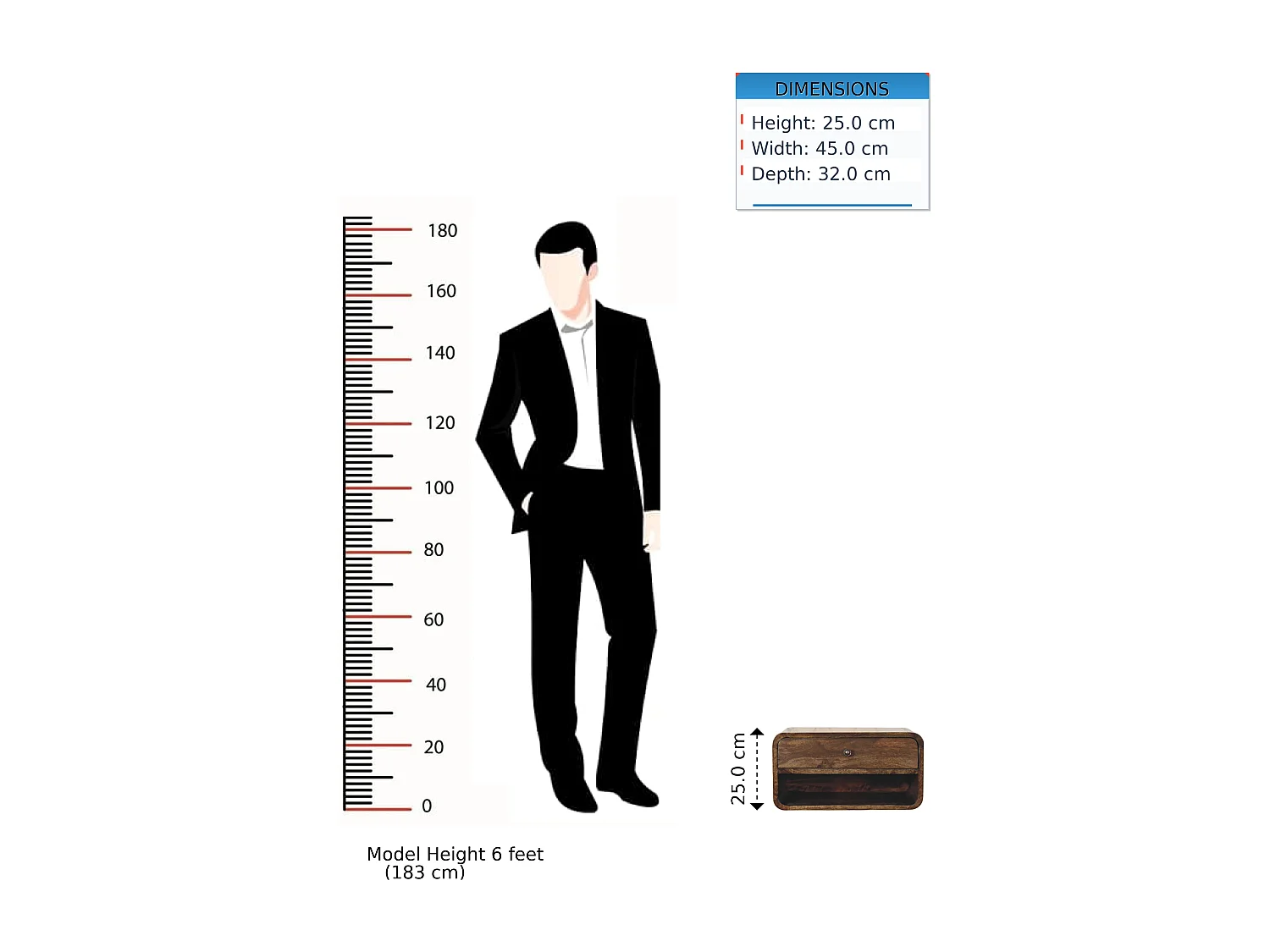 Artisan Furniture Table de chevet à bords arrondis en bois massif de manguier, 1 tiroir, 1 niche ouverte, marron ton chaud