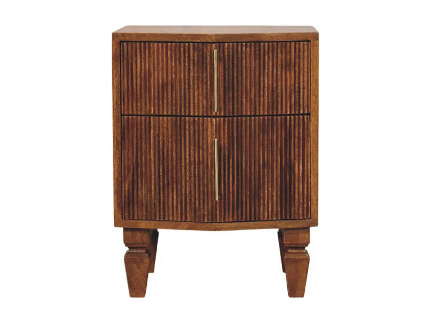 Artisan Furniture Table de chevet Louvre en bois massif de manguier , 2 tiroirs, marron