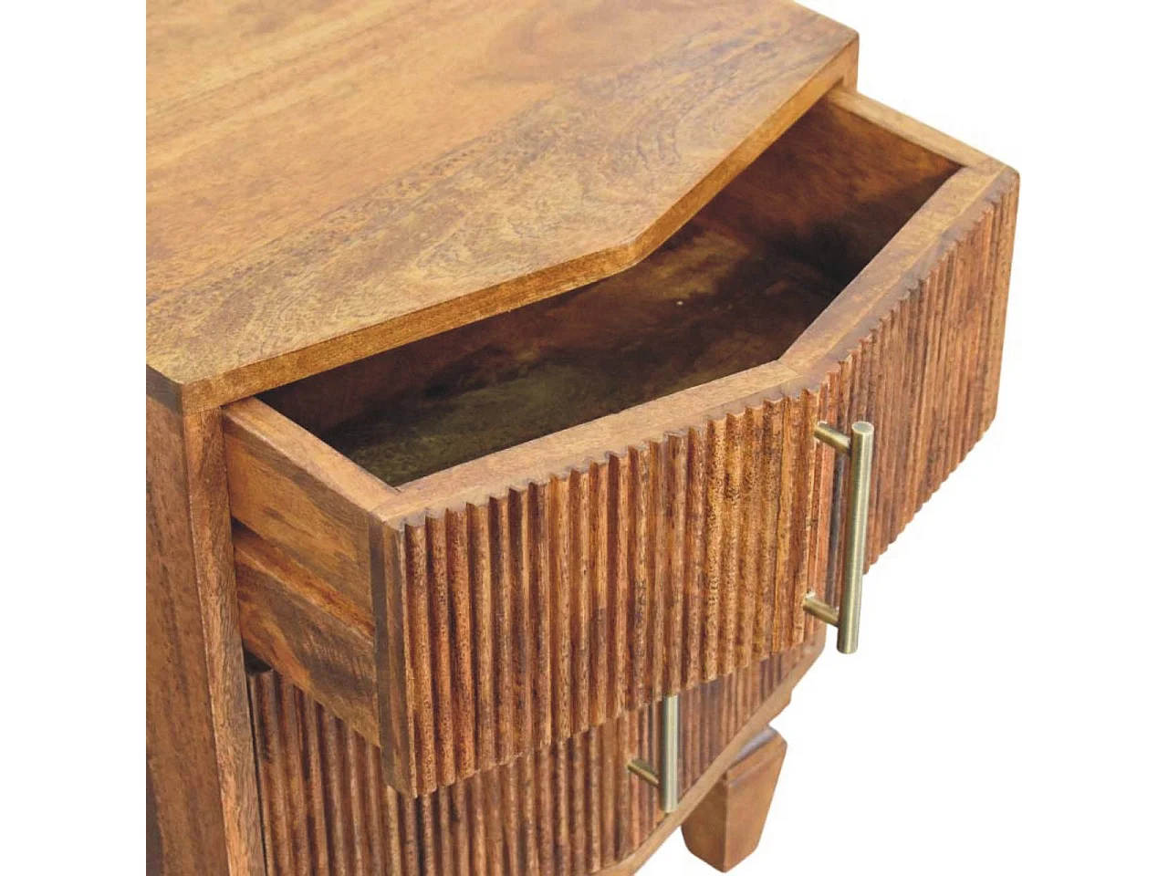 Artisan Furniture Table de chevet Louvre en bois massif de manguier , 2 tiroirs, marron