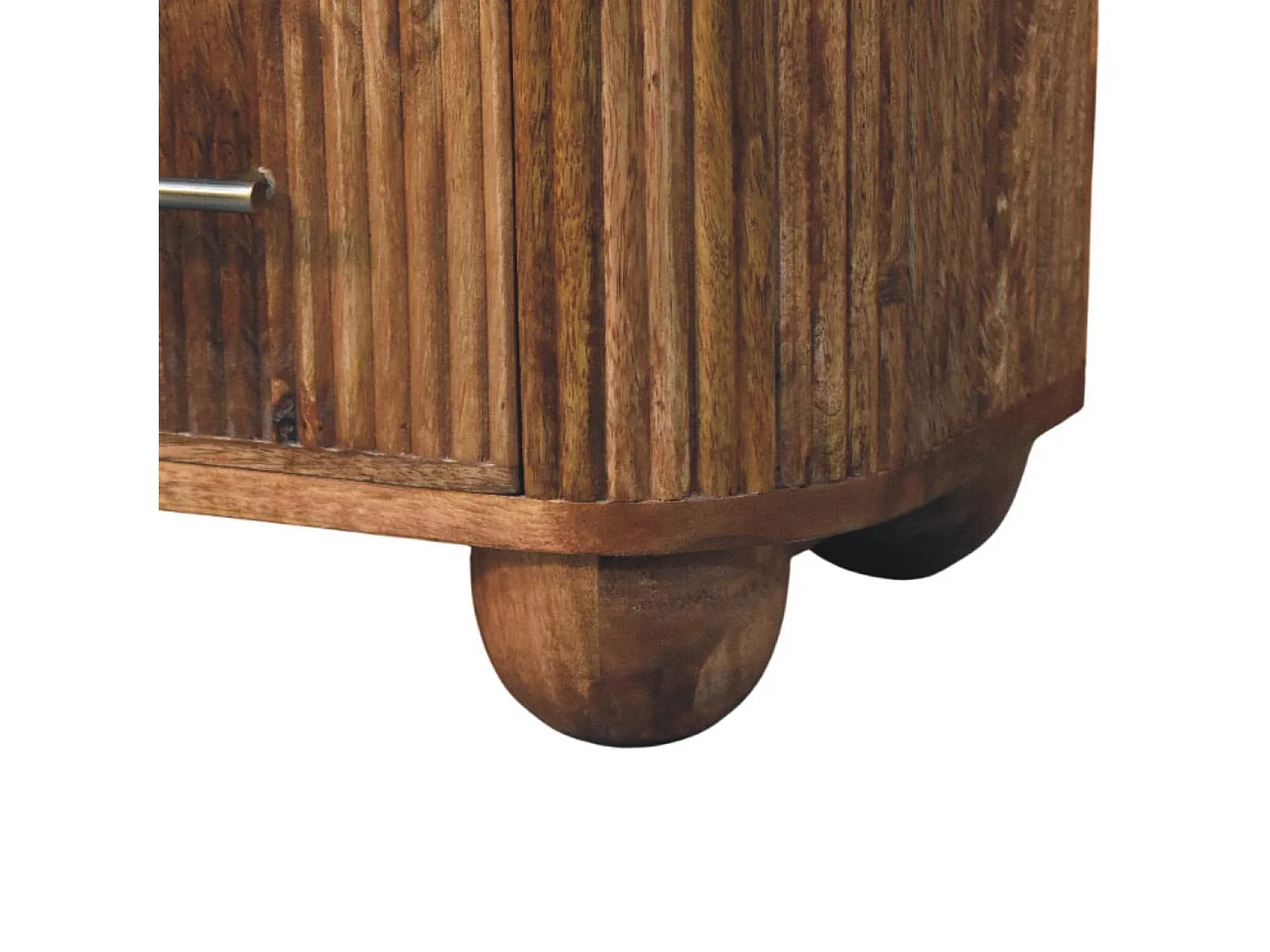 Artisan Furniture Nachttisch Beaumont aus massivem Mangoholz mit Marmorplatte, 1 Schublade, 1 offenes Fach, braun und weiß