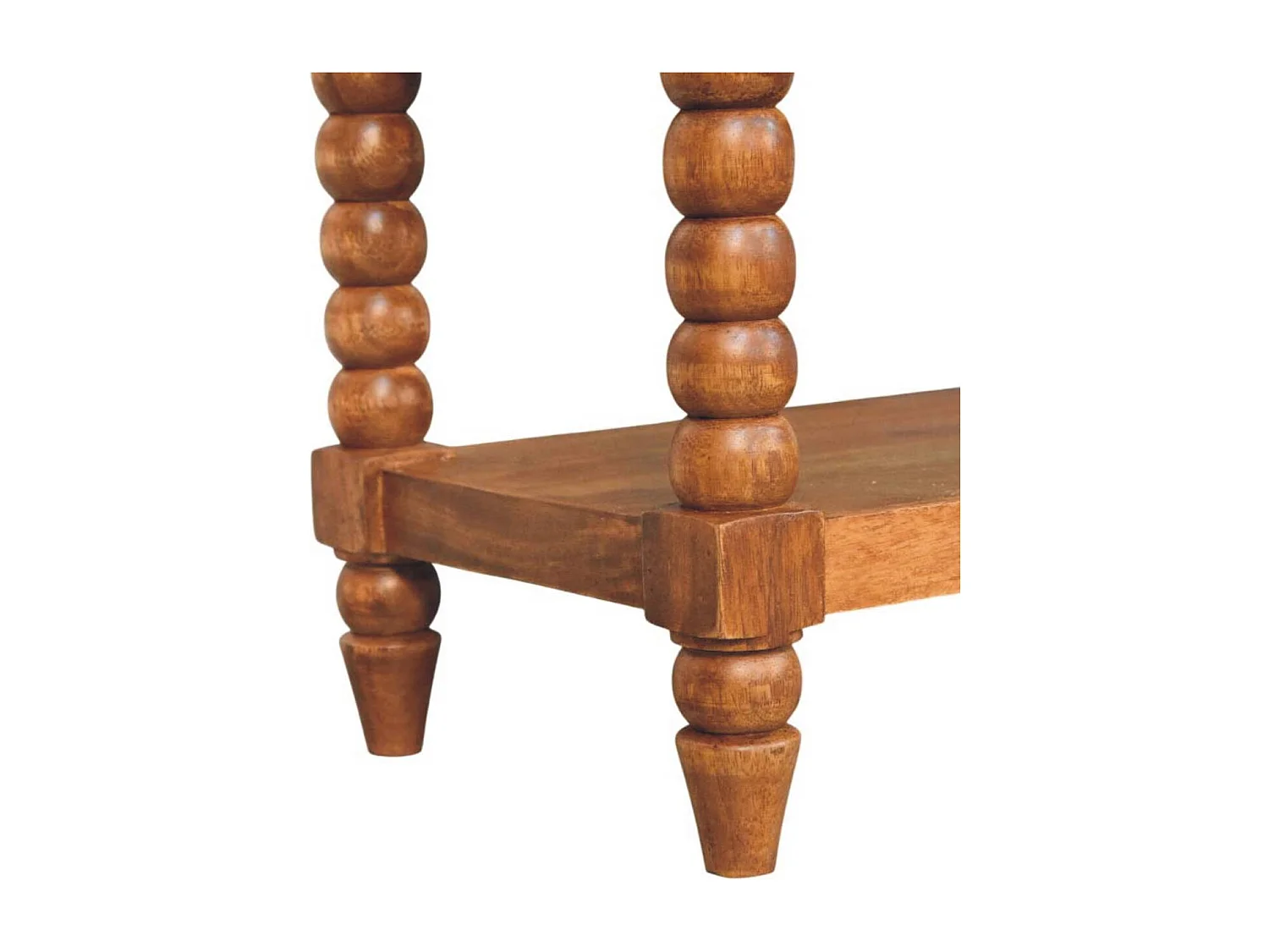 Artisan Furniture Banc Leunler à barreaux, bois massif, 2 tiroirs et 1 étagère, brun chaud