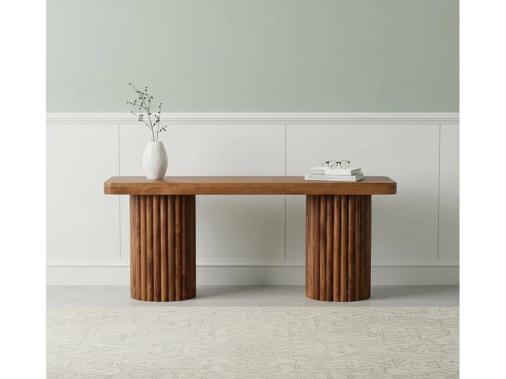 Artisan Furniture Bank Astoria met geribbelde zijkanten, chocoladebruin