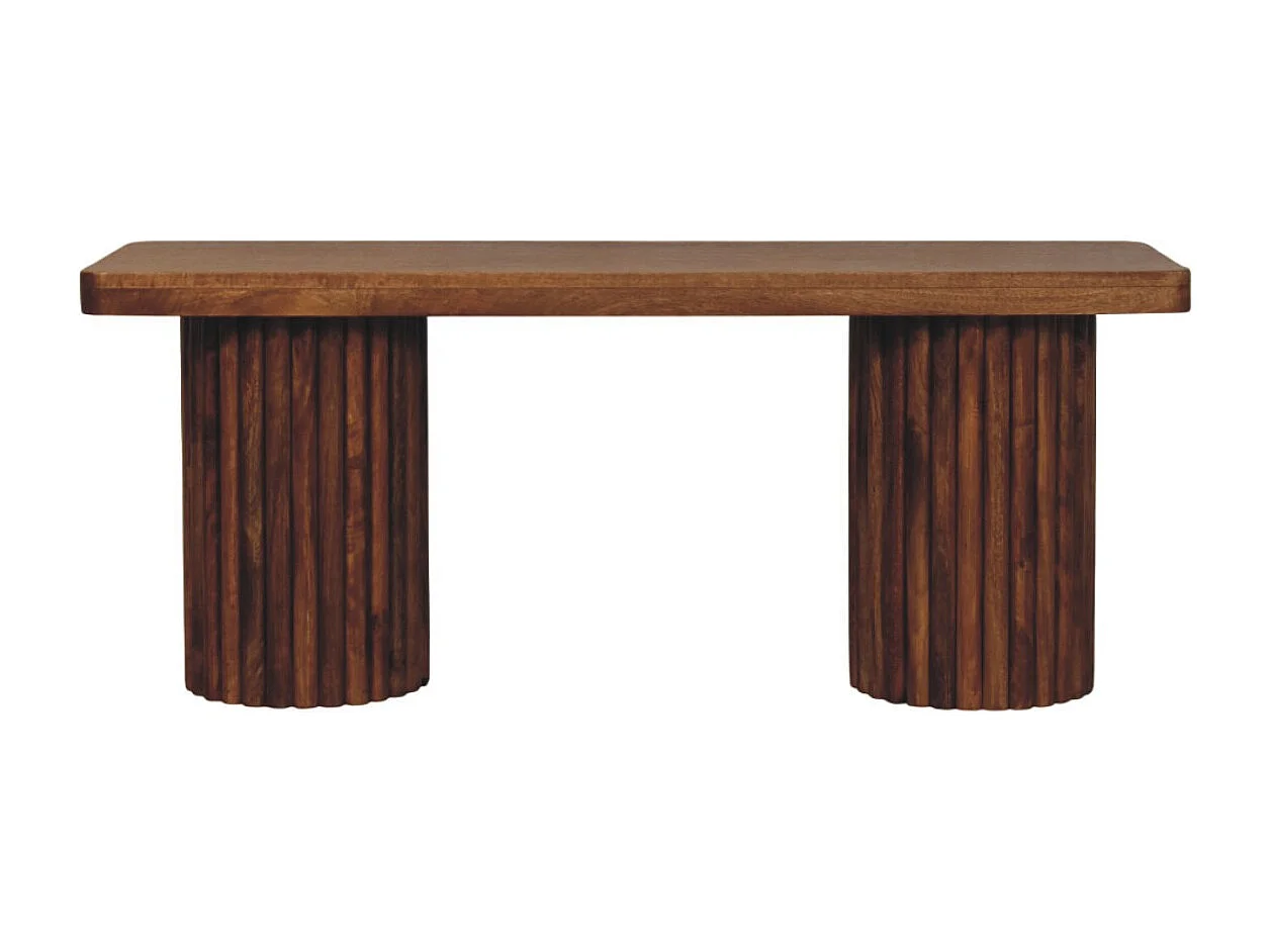 Artisan Furniture Bank Astoria met geribbelde zijkanten, chocoladebruin