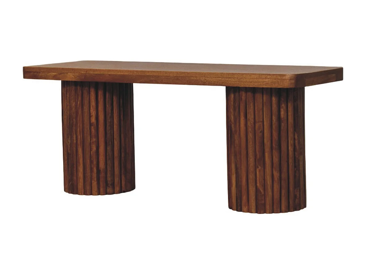 Artisan Furniture Bank Astoria met geribbelde zijkanten, chocoladebruin