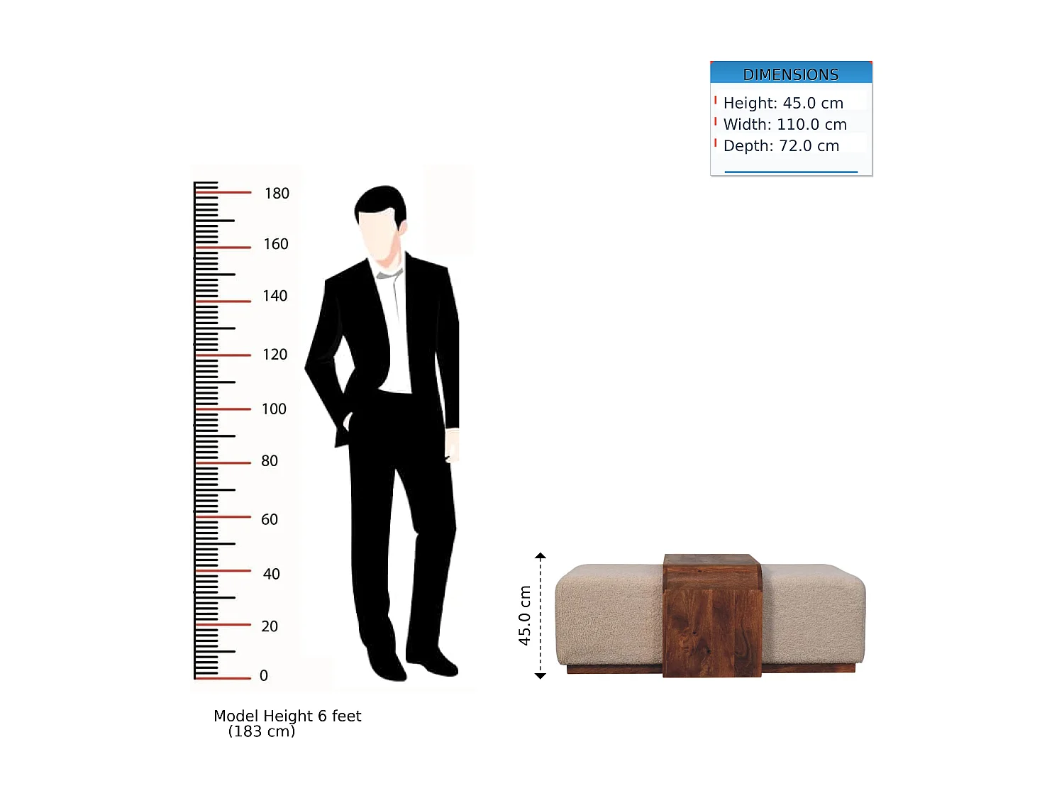 Artisan Furniture Banc Arden Duo, bois massif, brun chocolat, table en bois