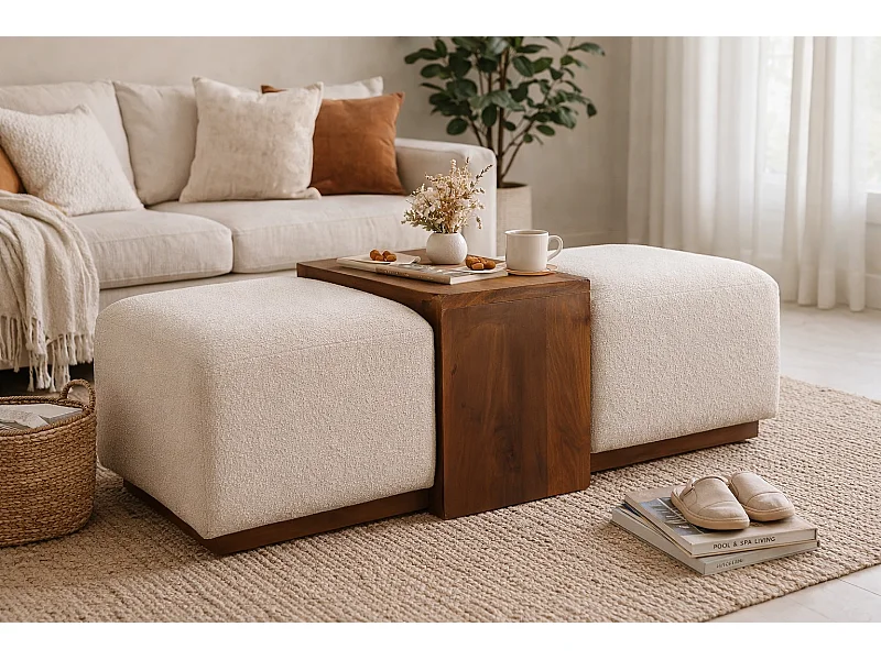 Artisan Furniture Banc Arden Duo, bois massif, brun chocolat, table en bois