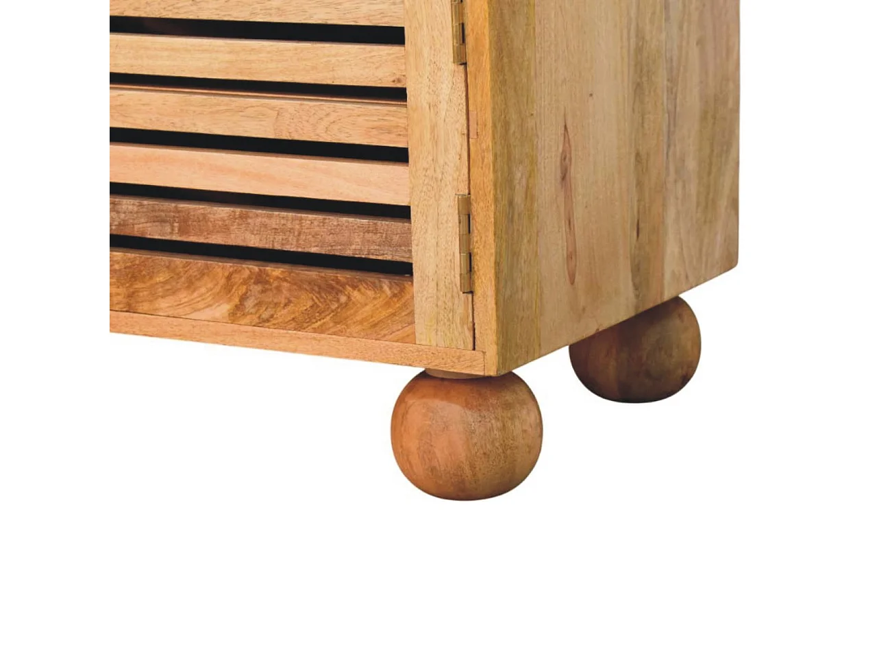 Artisan Furniture Meuble à chaussures Shutter Oak-ish, bois massif, 2 tiroirs, 4 étagères, 2 portes et assise rembourrée en cuir, brun chaud